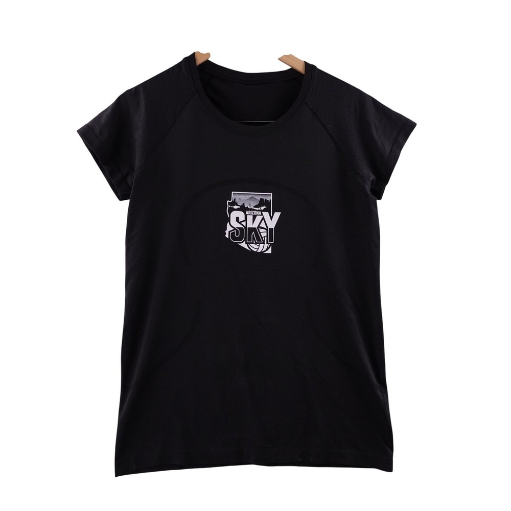 Lululemon Arizona Sky Black Short Sleeve Athletic T Shirt Women Size 10
